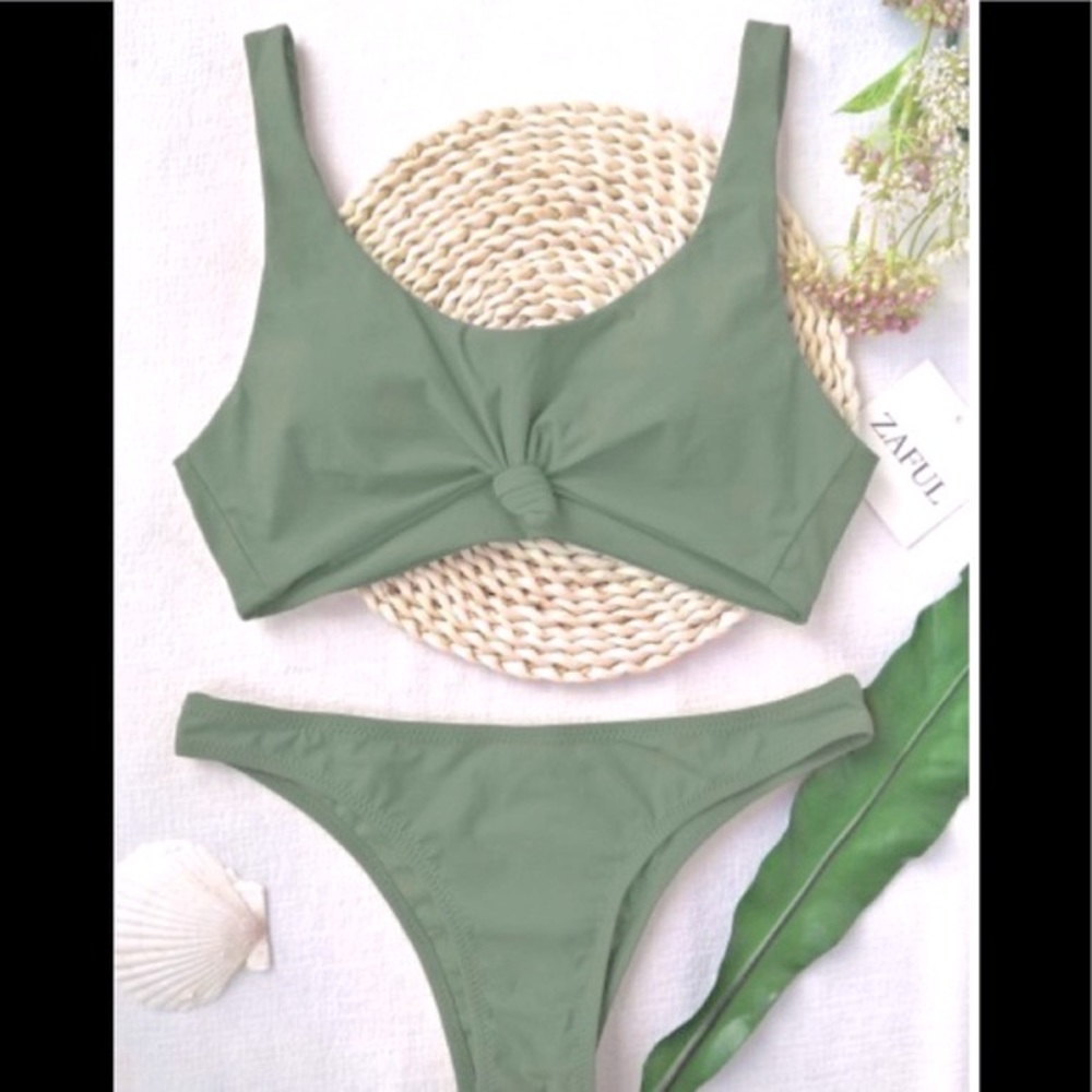 NEW Knotted Scoop High Cut Bathing Suit